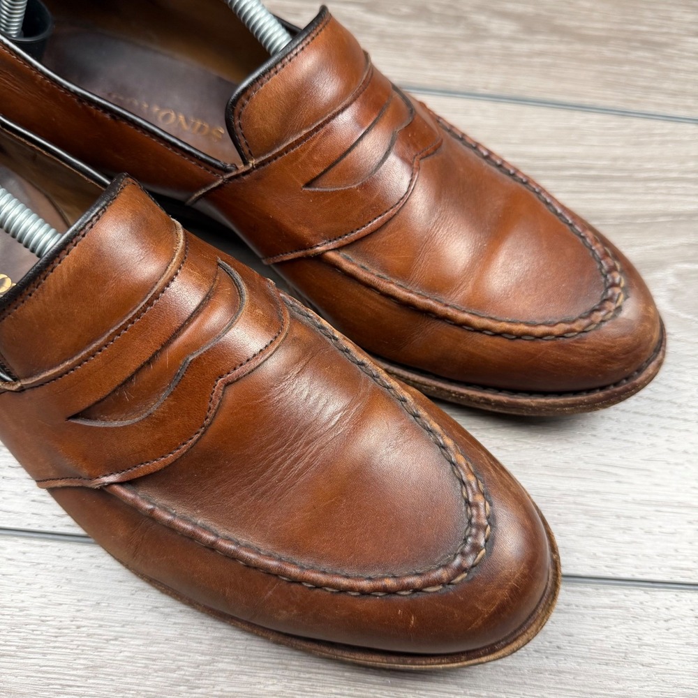 Allen Edmonds Mens Randolph Loafers Full Strap Penny Leather Brown US 10.5 D - Picture 3 of 11